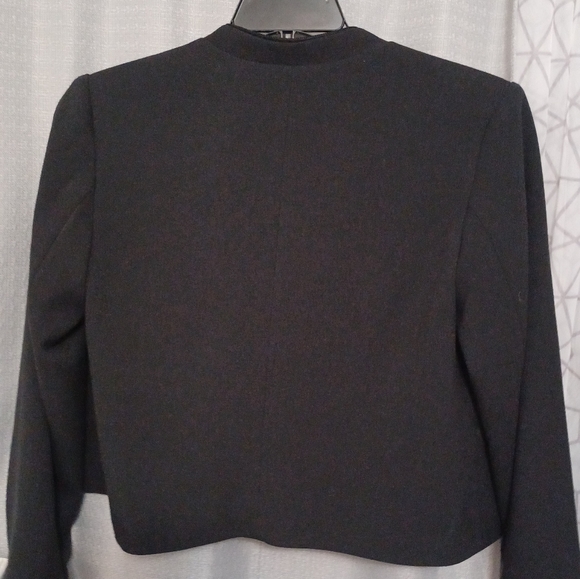 and eawy women's jacket black and gold buttons floral embroidery sz 6 and pocket - Picture 5 of 12